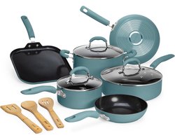 Goodful Premium Anti-aanbak Kookpan Set in Turquoise
