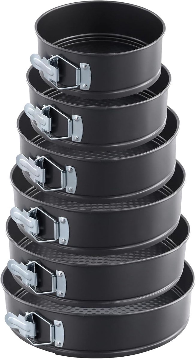 Set van 6 Ronde Springvormen (18-28 cm) met Antiaanbaklaag en Losse Bodem