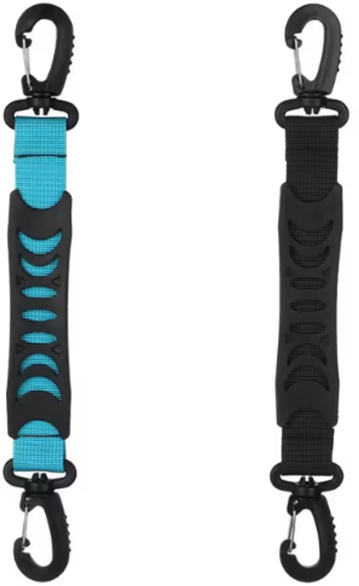 Set van 2 flexibele skates ophanghaken – zwart en blauw - 30 cm - Ophangsysteem - Draagbare houder voor rolschaatsen - Skeelers - Sneakers
