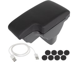 M Modecar Nissan Juke 2010-2019 - Armsteun met USB Hub - Zwarte Kunstleer - Inclusief Montageset