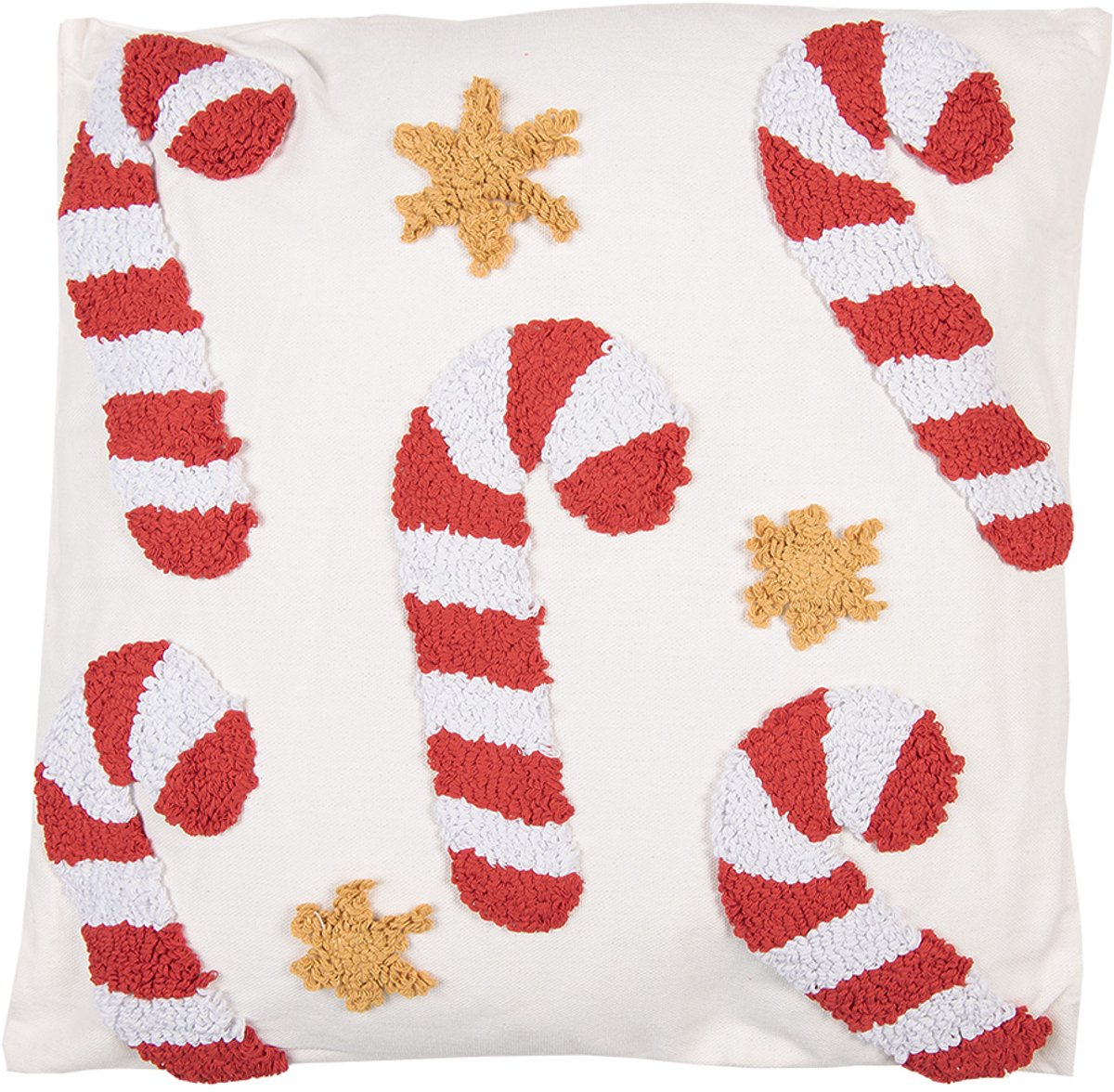 Clayre & Eef Sierkussen 45x45 cm Wit Synthetisch