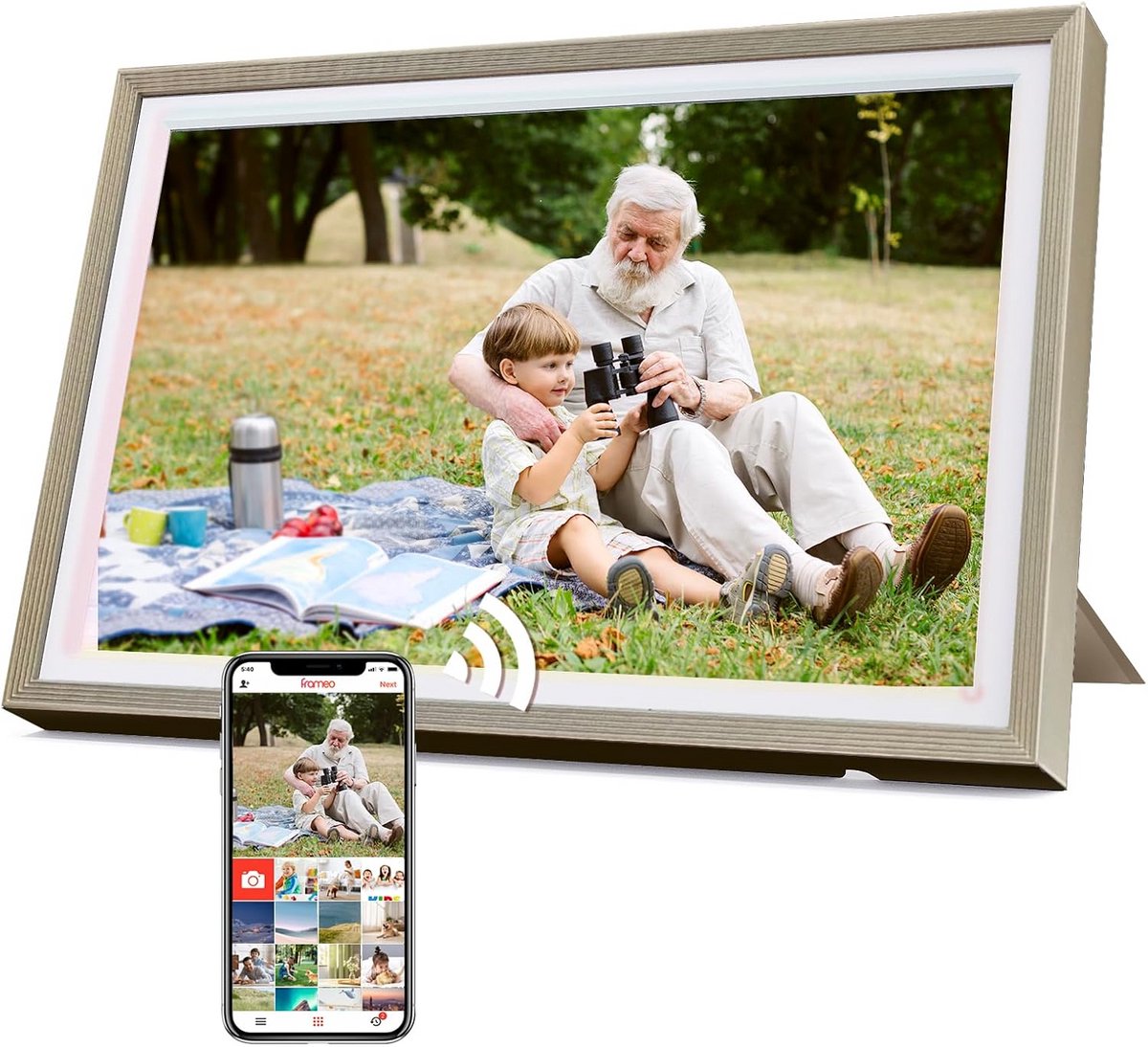 Digitale Fotolijst 10.1 Inch HD WiFi Touchscreen 32GB Geheugen Automatisch Roteren