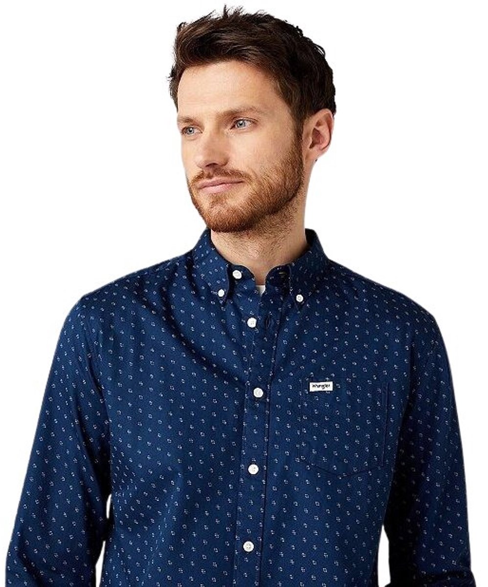Overhemd Wrangler Long Sleeve Blauw