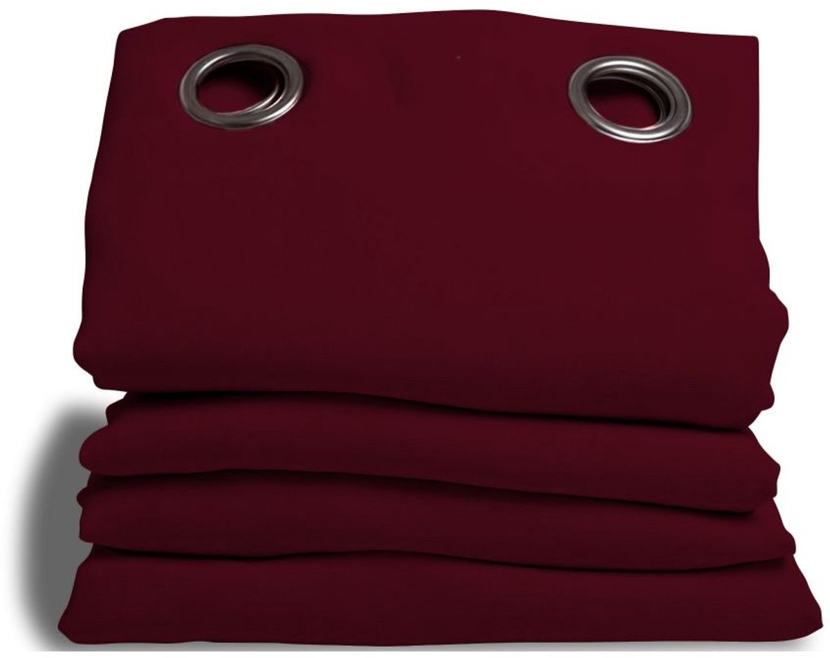 MOONDREAM DecibelControl™ 3in1 Anti-Ruisgordijn | Geluidsisolatie | Thermo Winter+Zomer | 100% Verduisterend | Gepatenteerde Technologie | EU-fabricaat | Oogjes | Rood MC330 | 140B x 300L cm