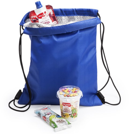 Koeltas rugtas blauw met rijgkoord cm met 2x koelelementen - 32 x 42 cm van KOEL — afbeelding 2