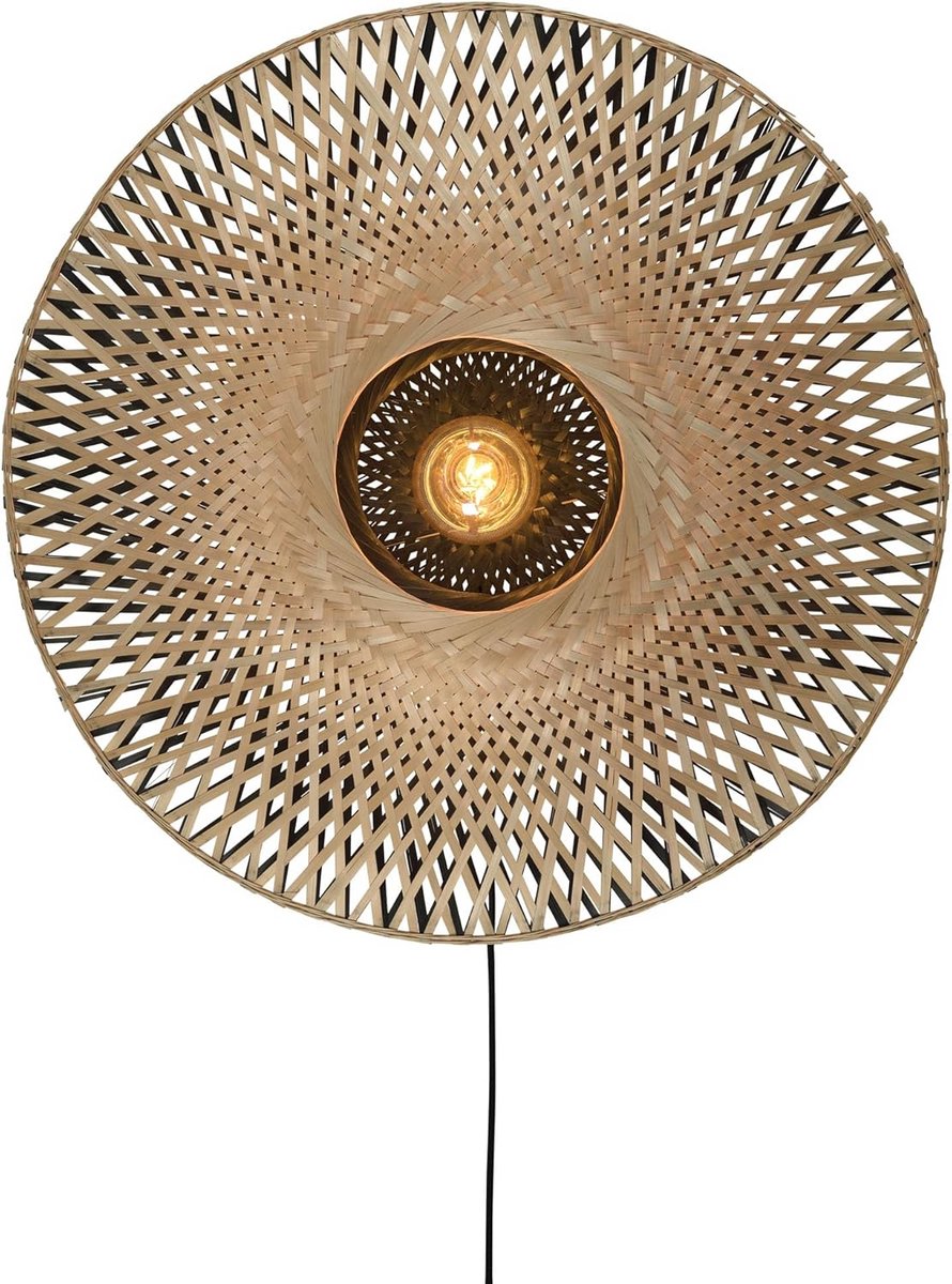 Handgeweven Bamboe Wandlamp - Tropisch Design met Natuurlijk Licht