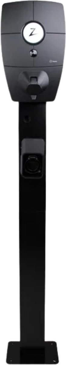 Zaptec Pro Montagepaal - Zwarte Metalen Bevestigingspaal met Stekkerhouder