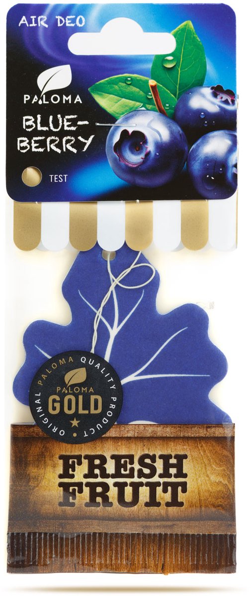 Paloma Gold Fresh Fruit Blueberry Luchtverfrisser Auto – Hangend – Langdurige Geur Min. 2 Weken – Auto & Interieur – 1 Stuk [P11079]