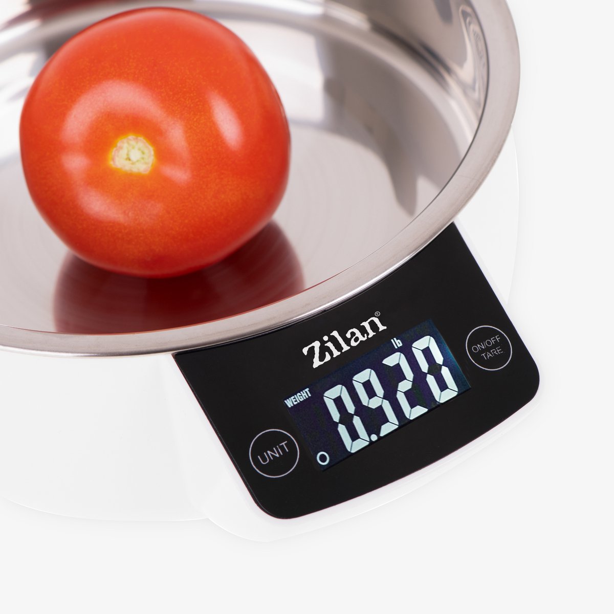 Zilan Digitale Keukenweegschaal met RVS Kom 5kg – Elektronische Voedselweegschaal met Tare Functie, LCD Display, Gram Nauwkeurig, Inclusief 900ml RVS Mengkom