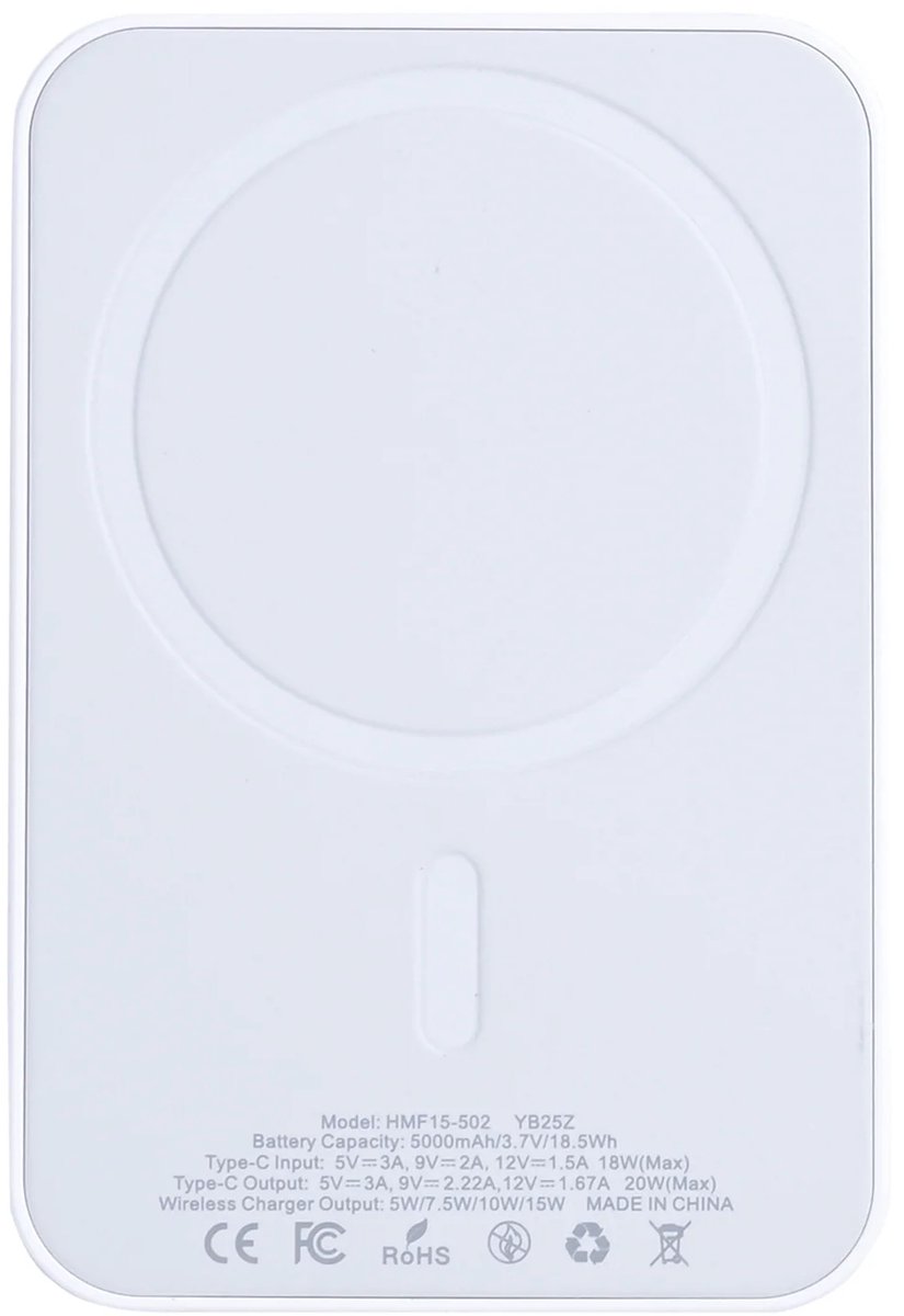 QC-Centre MagSafe Powerbank voor iPhone 12-17 met Type-C 15W - afbeelding 2