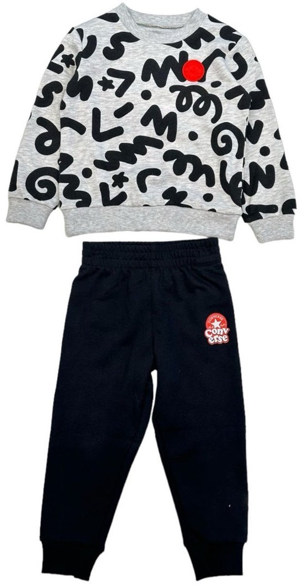 Junior Sweatshirt Converse Squiggle Aop Zwart