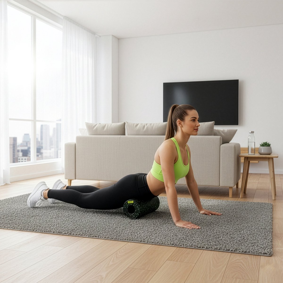 Actiget® Foamroller | Foam Roller | Medium Hardheid | 29,5 cm | Zwart/Groen thumbnail 3