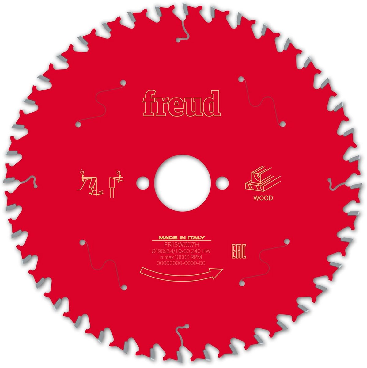 Cirkelzaagblad voor Hout 190 x 30 mm met 40 Tanden - Lange Levensduur