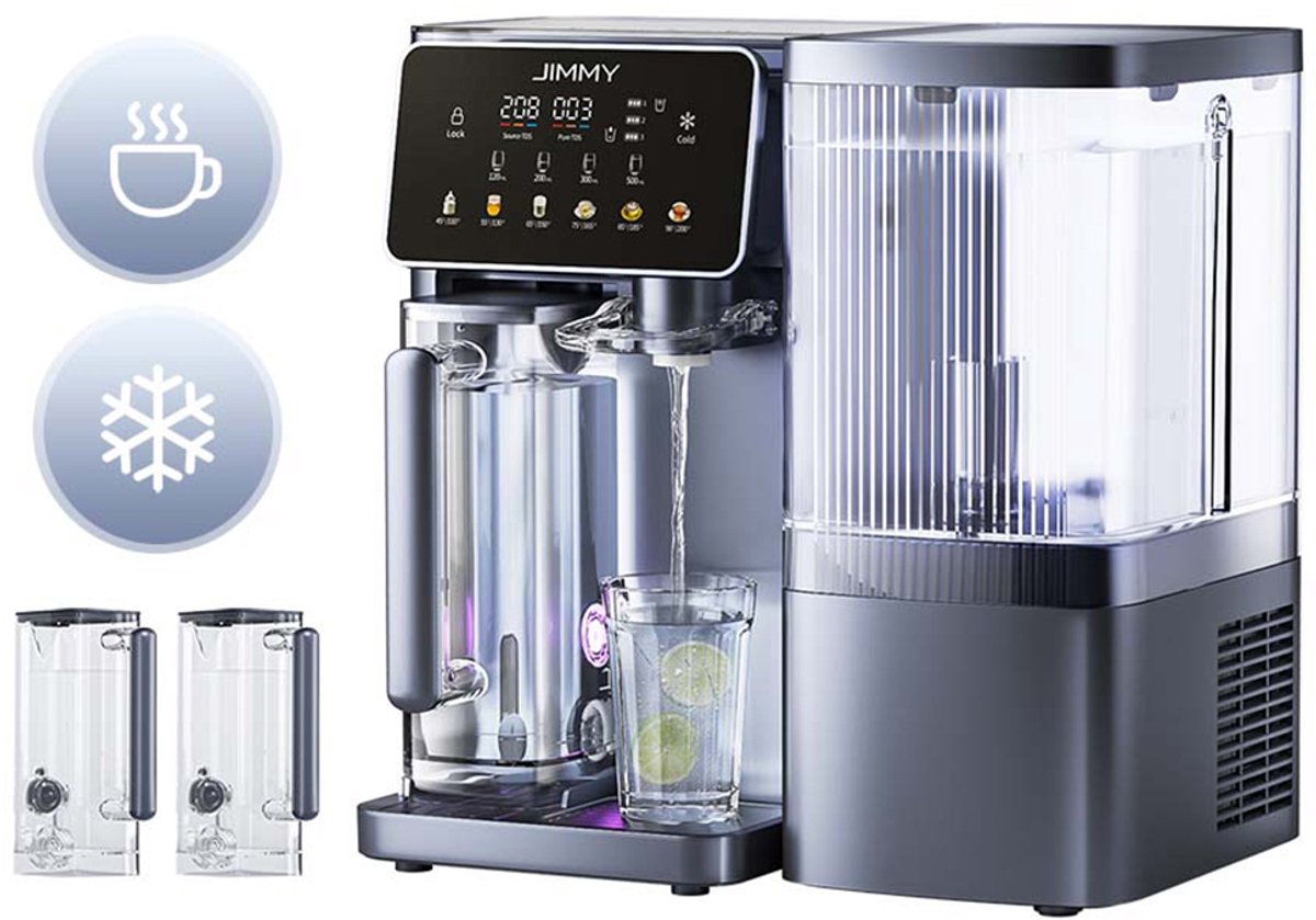 JIMMY R9 PRO Waterontharder, Omgekeerde Osmose, Direct Warm/Koud/Ambient, 7-Stage Filter, 3:1 Ratio, Touchscreen, Kinderslot