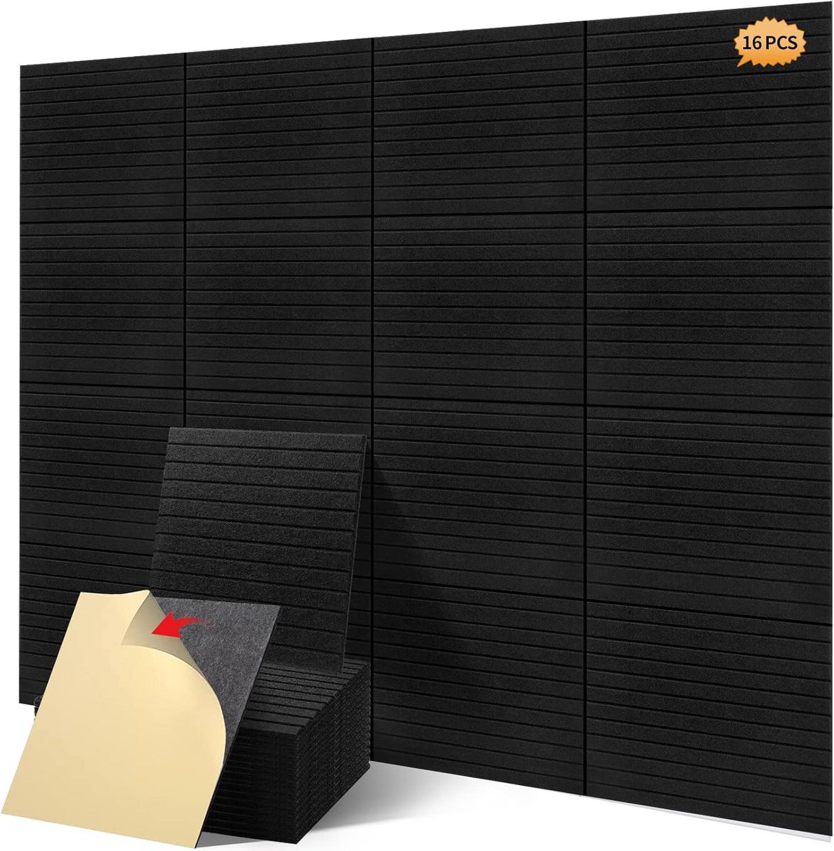16 Stuks Geluidsisolatiepanelen voor Professionele Akoestische Behandeling