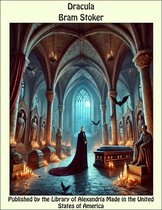 Dracula door Bram Stoker, met een man in een lange cape in een gotische kathedraal, omringd door sarcofagen en kaarsen.