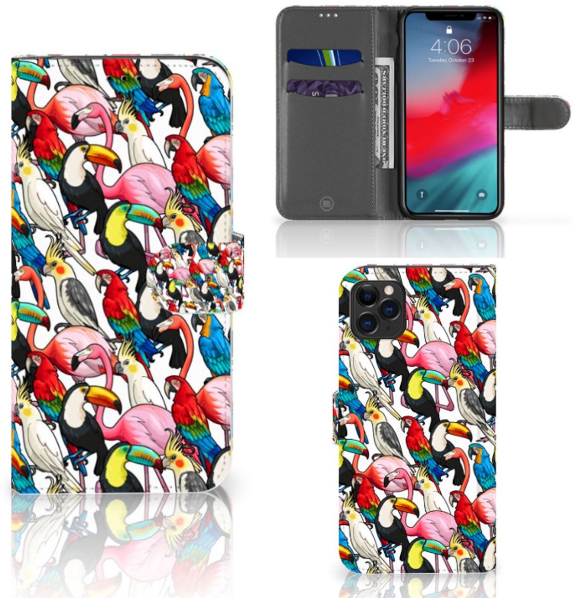 Apple iPhone 11 Pro Max Telefoonhoesje met Pasjes Birds