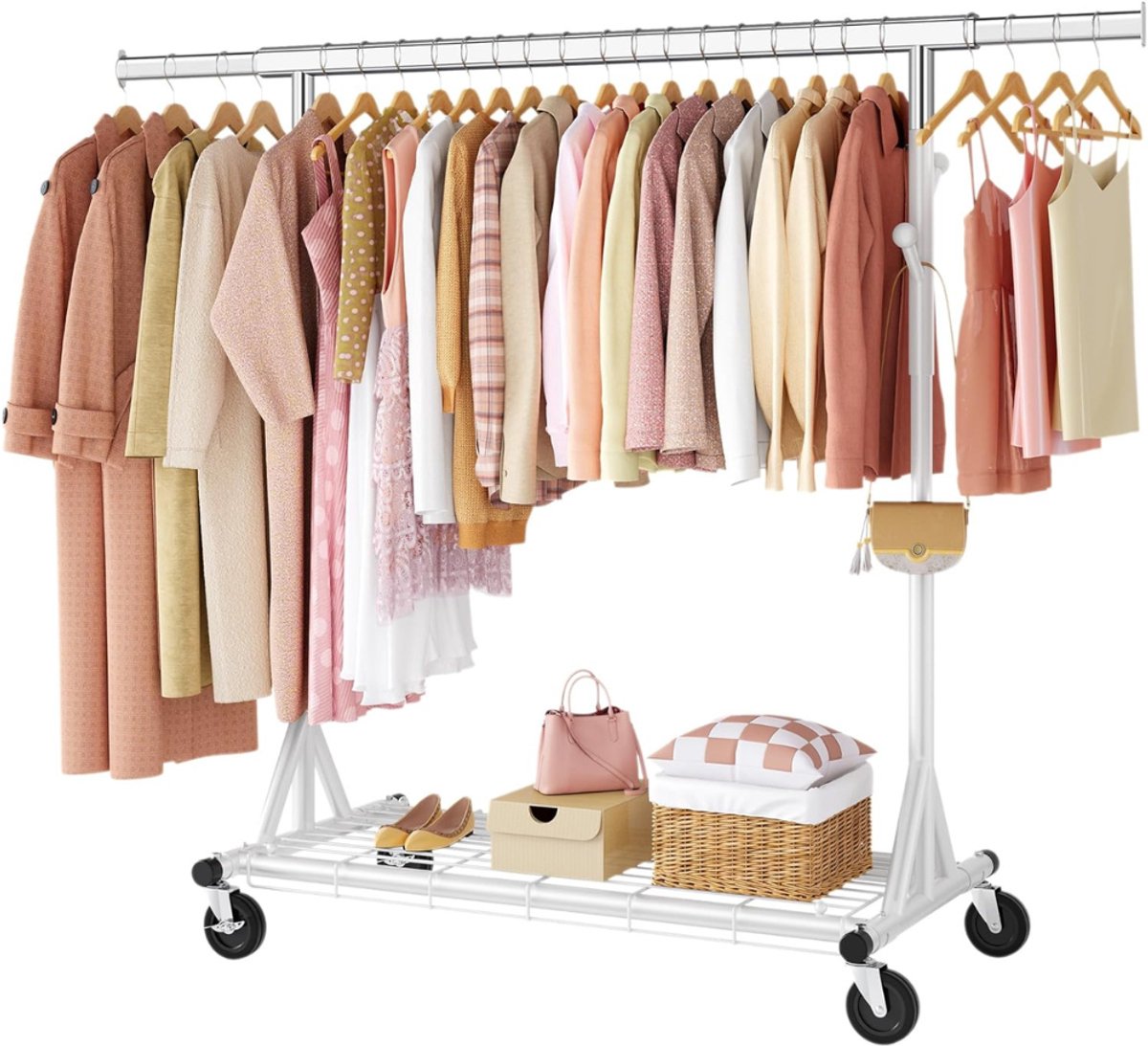 CLVP® Kledingrek Op Wieltjes - Dressboy - Kledingstang