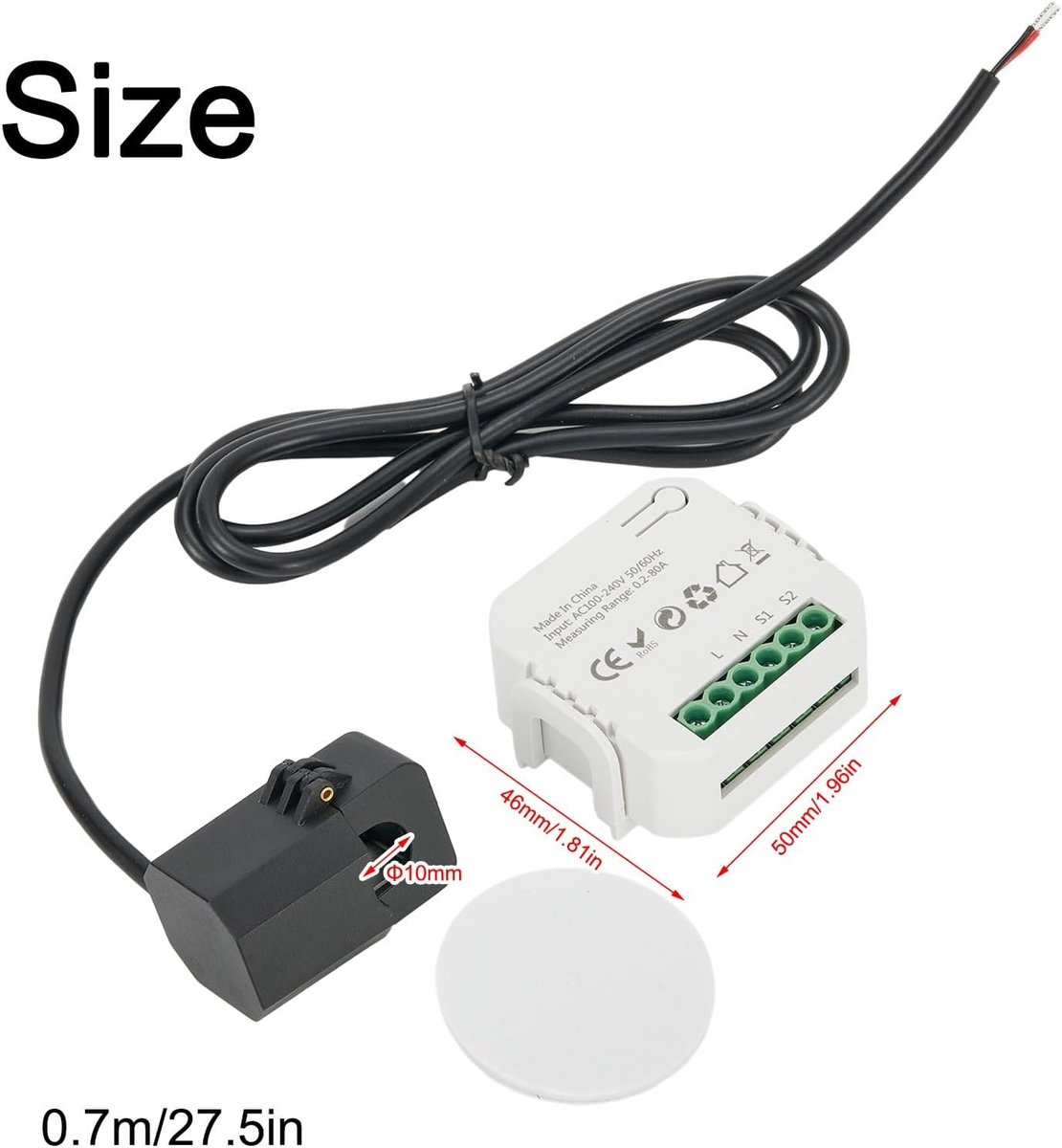 Slimme WiFi Energiemeter met CT Klem tot 80A voor Energieverbruik Monitoring