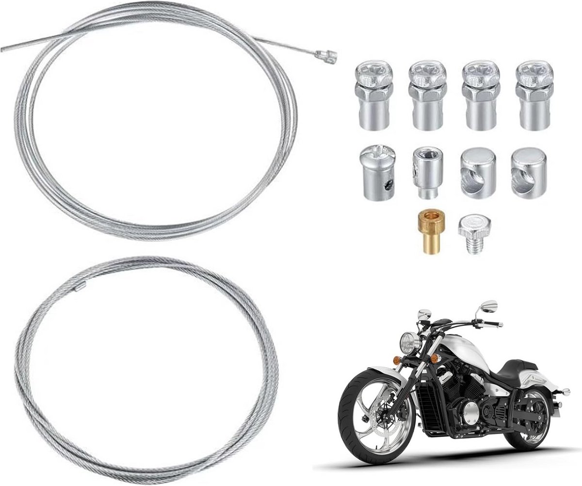 Universele 2 m Bowdenkabel Set voor Fiets en Scooter - 2 Stuks Gaskabel en Koppelingskabel