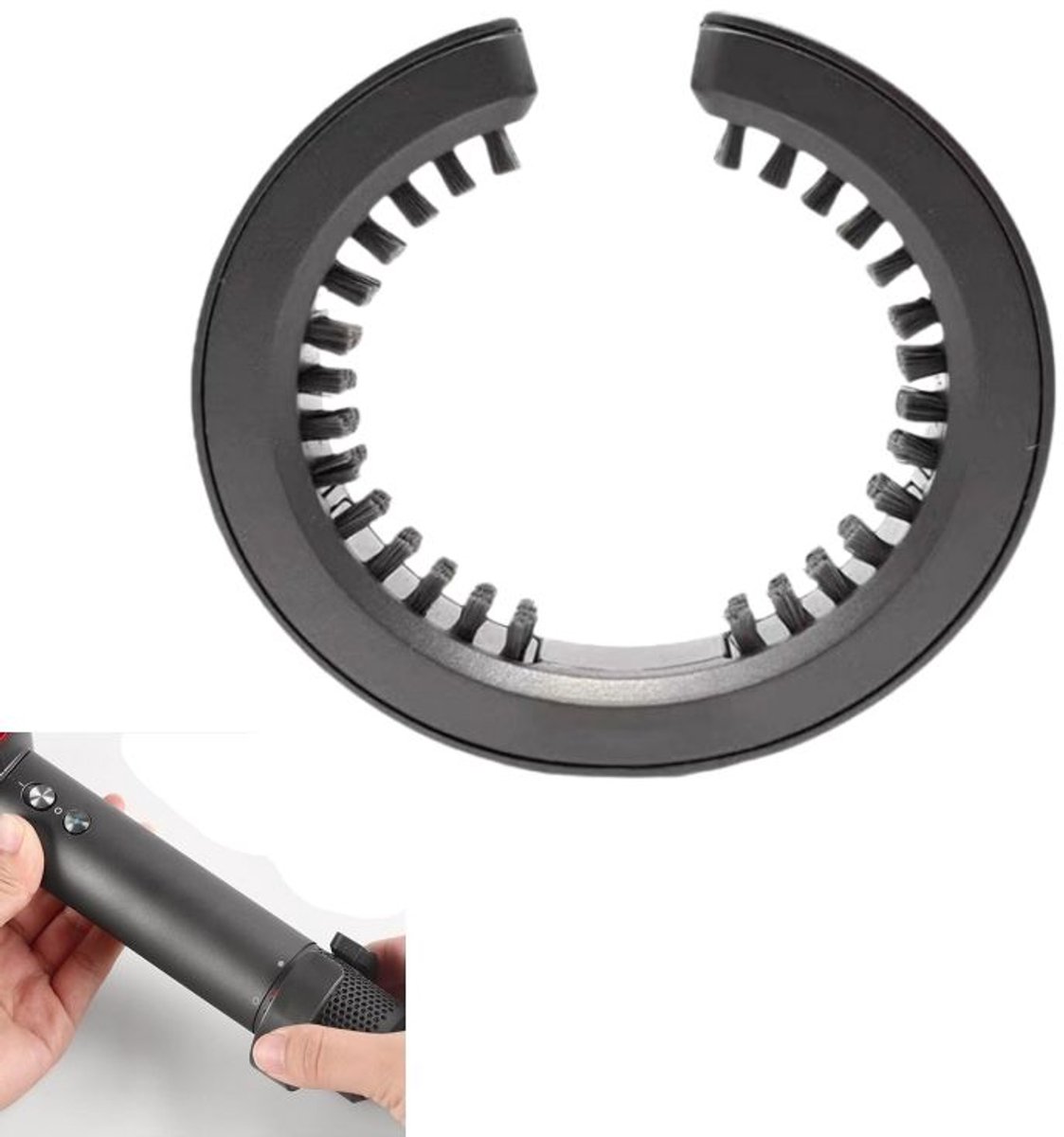 1 stuk - filter reinigingsborstel geschikt voor Dyson - filter reinigingsborstel - zachte reinigingsaccessoires geschikt voor Dyson haarstyler-opzetstukken - zwart - 6.5×6.5×1.6cm
