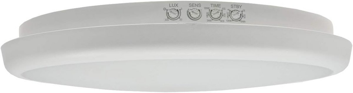 LED plafondlamp met bewegingssensor 26 cm IP54 - roestvrije wandlamp voor binnen en buiten - energiezuinige verlichting 16W 1500Lm