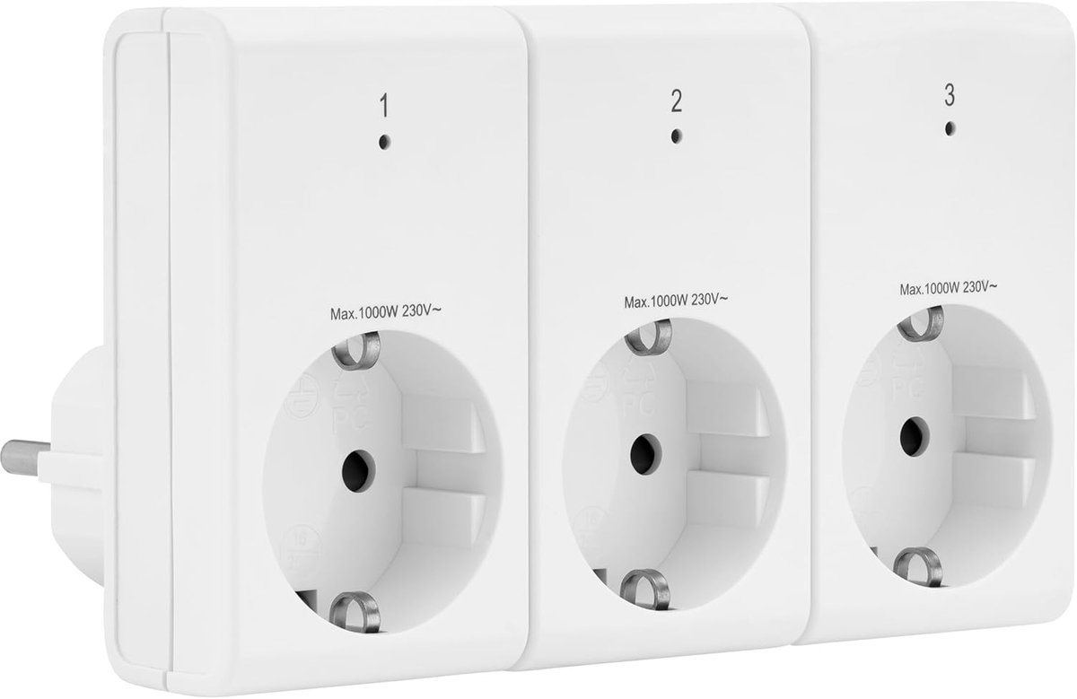Draadloze Stopcontacten met Afstandsbediening - Tot 25 m, 1000 W per stuk, Wit