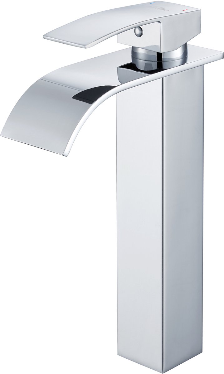 Auralum Max Wastafelkranen - Wastafelkranen - Watervaluitloop - Hoge uitloop - Waterbesparend - RVS - Chroom