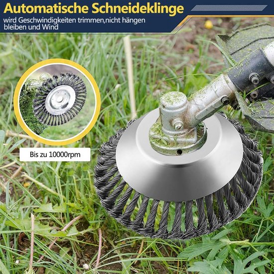 Onkruidborstel en Kegelborstel voor Bosmaaier - 20 cm Roterende Borstel voor Effectieve Onkruidbestrijding — afbeelding 5