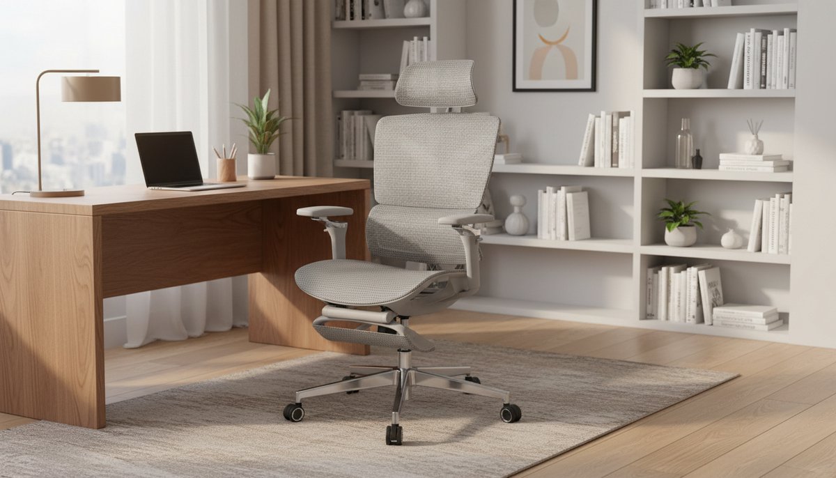 Ergonomische Oversized Gaming Bureaustoel met Voetensteun – Casa Velluto S3 Elite Pro, 5D Verstelbare Armleuningen, Lendensteun, Kantelbare Rugleuning, Diepe Verstelbare Zitting, Mesh, Zwart/Grijs – Luxe Comfort voor Thuiswerk en Gamen