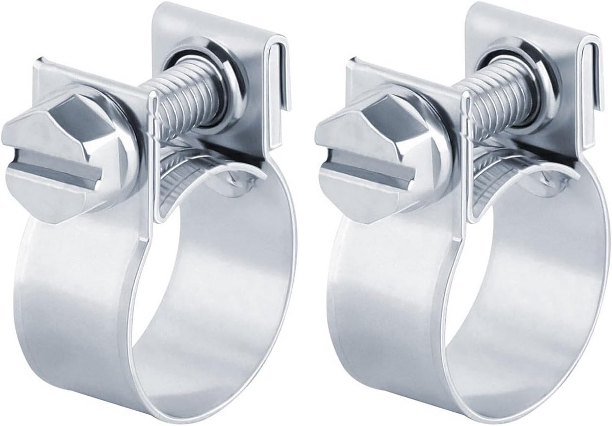 2 stuks mini-klemmen W1 staal voor slangen en leidingen 28-30 mm