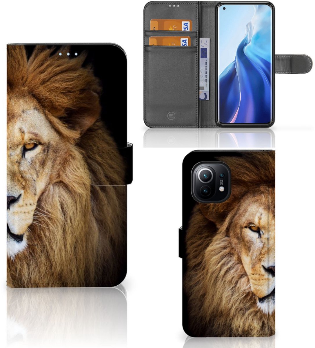Xiaomi Mi 11 Telefoonhoesje met Pasjes Leeuw
