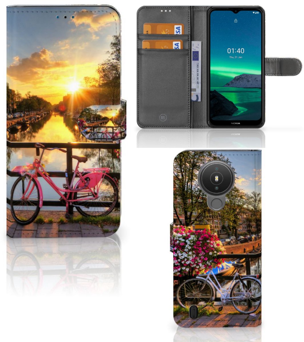 Nokia 1.4 Flip Cover Amsterdamse Grachten