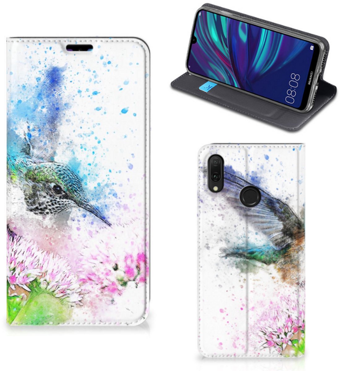 Bookcase Huawei Y7 hoesje Y7 Pro (2019) Vogel