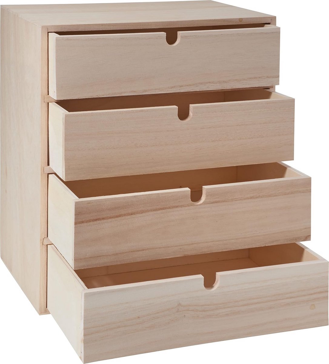 Ladebox van ruw hout - H 33,5 cm voor knutselbenodigdheden