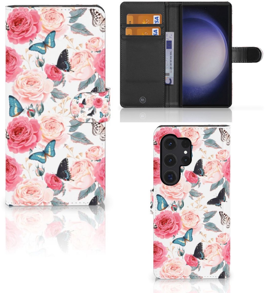 Samsung Galaxy S24 Ultra Hoesje Butterfly Roses