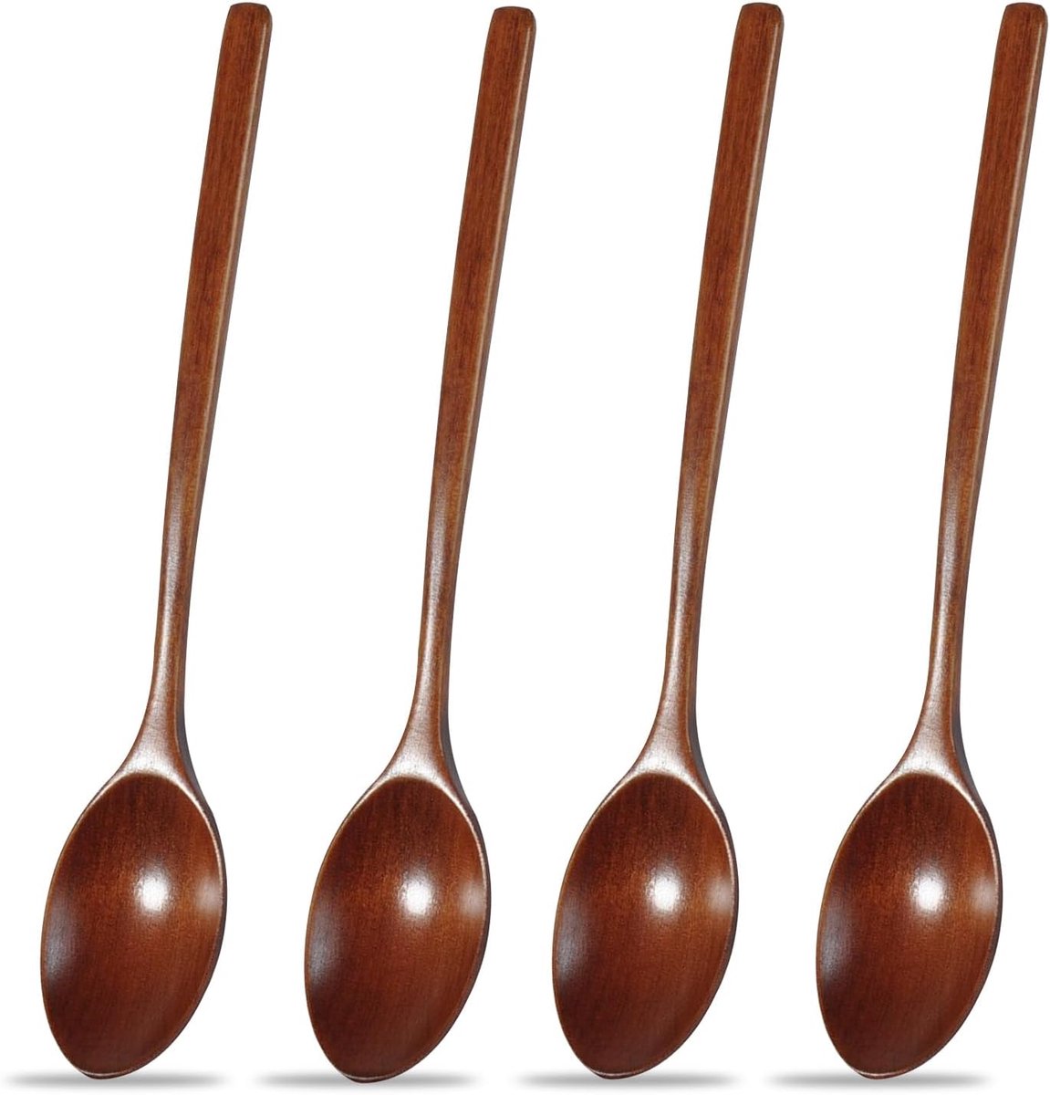 Houten lepelset 4 stuks - Kooklepel en eetlepel voor keuken en tafel