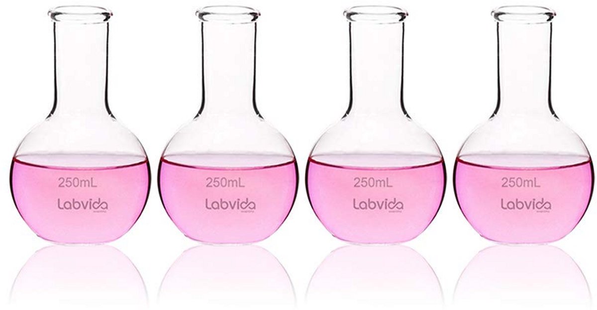 4 Stuks Glas Kokende Kolven - 250ml Borosilicaat Glas