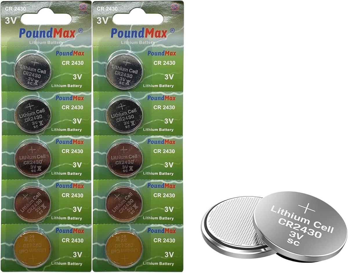 10 Stuks CR2430 DL2430 3V Lithium Knoopcellbatterijen
