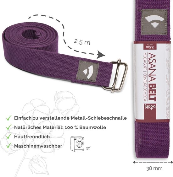 Yogariem van Katoen met Schuifgesp - Praktisch Yoga-Accessoire voor Beginners en Gevorderden — afbeelding 2