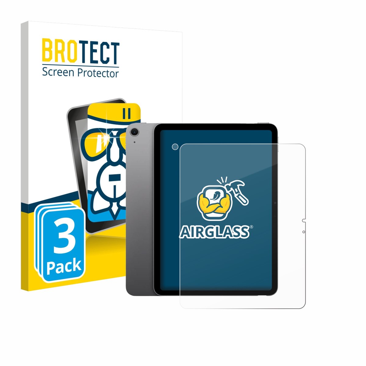 Screenprotector 3 Stuks voor Apple iPad Air 13" M4 2026 (Voor+Camera) Beschermglas transparant