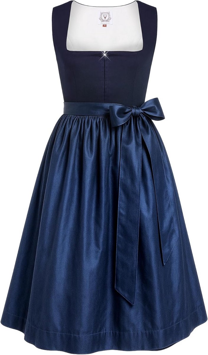 Dirndl Dames Blauw Midi Outfit voor Oktoberfest 2025