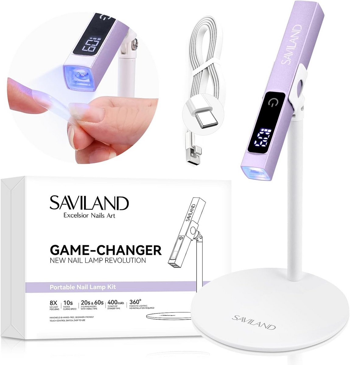 Draagbare UV Nagellamp met 10S Flash Cure en Touch Switch voor Snelle Nageldrogen