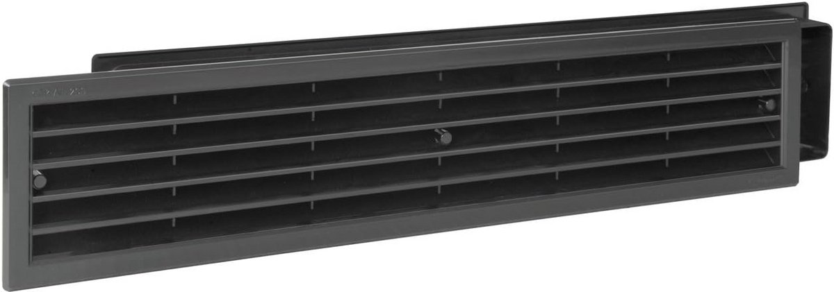 Telescopisch Ventilatie Rooster van Kunststof - 452 x 90 mm, Zwart