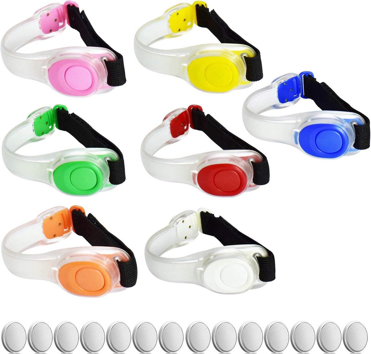 Verstelbare LED-armband voor hoge zichtbaarheid - Waterdichte glow-in-the-dark siliconen loopriem voor hardlopen, joggen, wandelen en fietsen