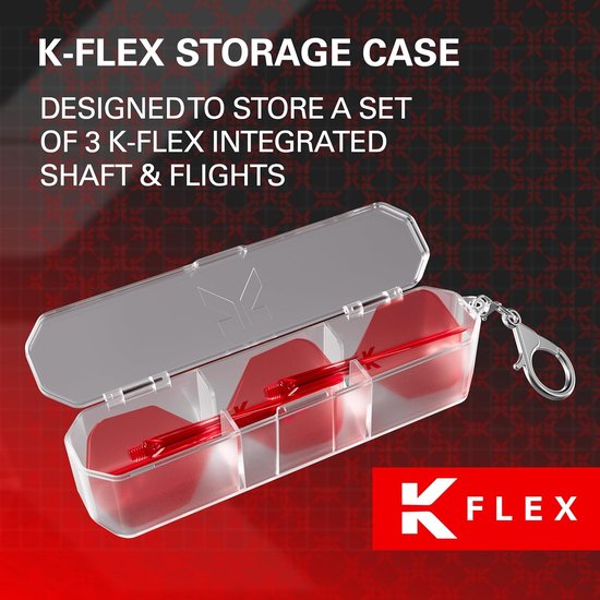 Target Darts K Flex Flights Storage Case | Stores Set van 3 Kflex Flight en Shaft System | K-Flex Houder, K Case, Dart Accessoires Koffer, Harde Opbergkoffer met Sleutelhanger van Target Darts — afbeelding 3