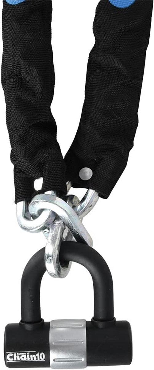 Fietskettingslot 10 mm met Mini Shackle - 1,4 m Zwart
