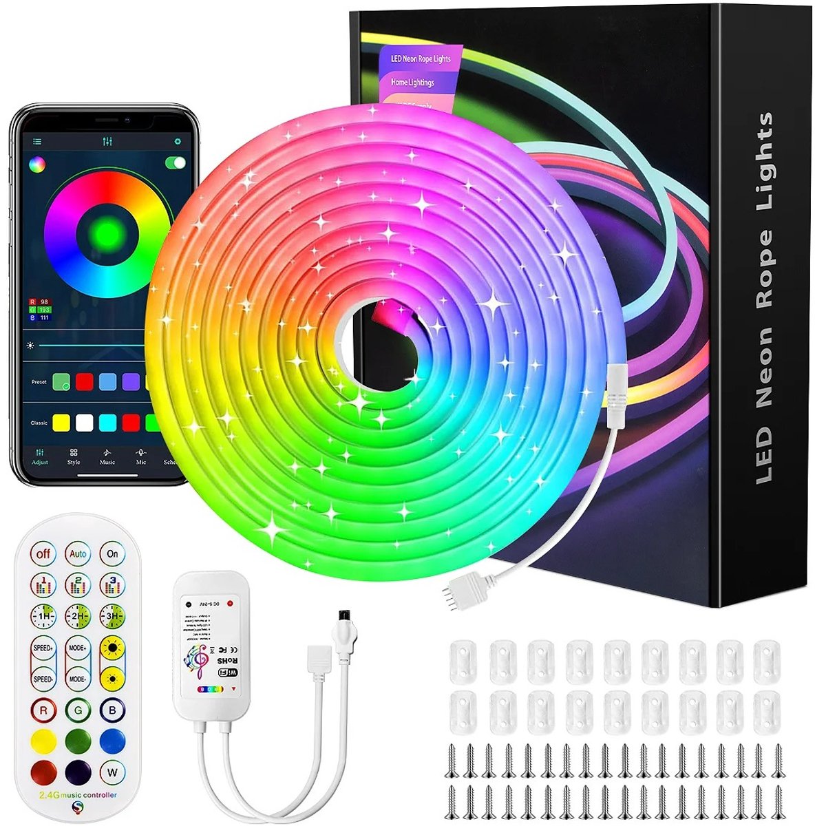Jurrys Lichtsnoer - Gekleurd - Disco - Tuinverlichting - Sfeerlicht - Decoratie - Led - Outdoor - Waterdicht - 108Leds