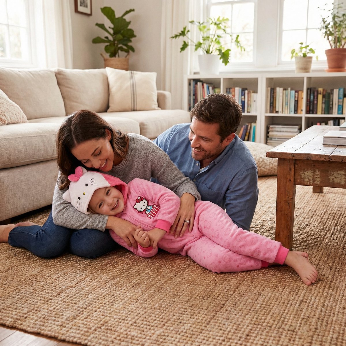 Hello Kitty Zacht en donzig Eendelige Pyjama's, Meisjes Onesie met Capuchon, Hello Kitty, 9-10 Jaar: 140cm, Roze