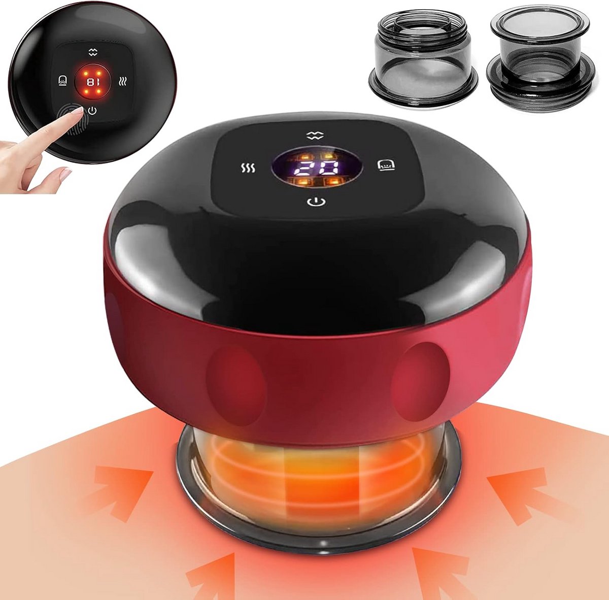 5-in-1 Elektrische Cupping Set met Afstandsbediening en Roodlicht - Vacuüm Massageapparaat voor Spierpijnverlichting